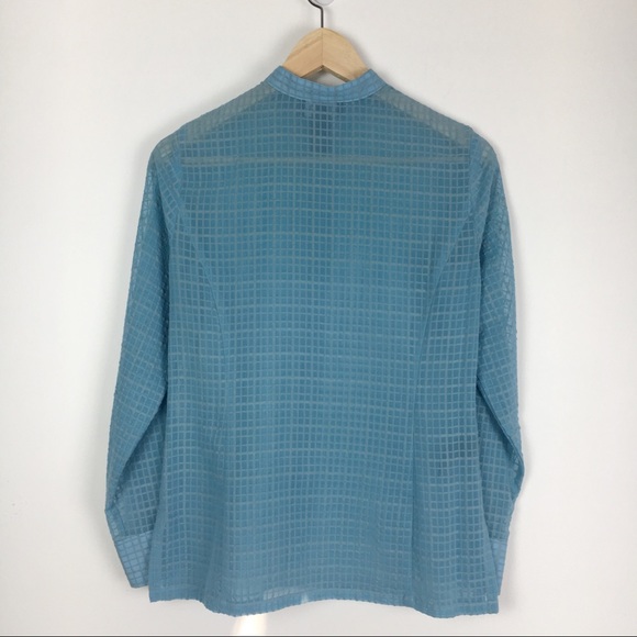 Jones New York Signature Petite PP Blue Blouse - Picture 6 of 9